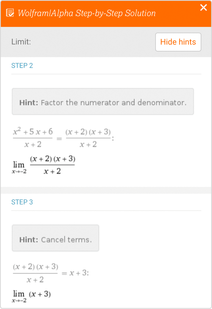 Step by step for a limit with hints