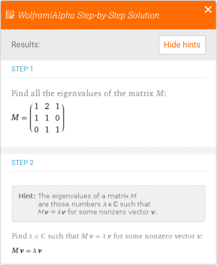 Eigenvalues of a matrix with steps