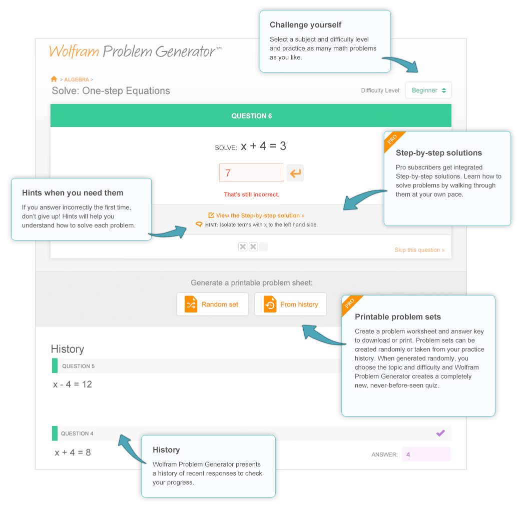 Wolfram Problem Generator preview